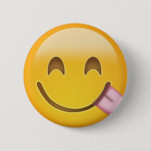Ansikte som njuter av läcker mat Emoji Knapp