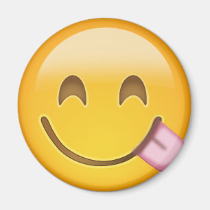 Ansikte som njuter av läcker mat Emoji Magnet