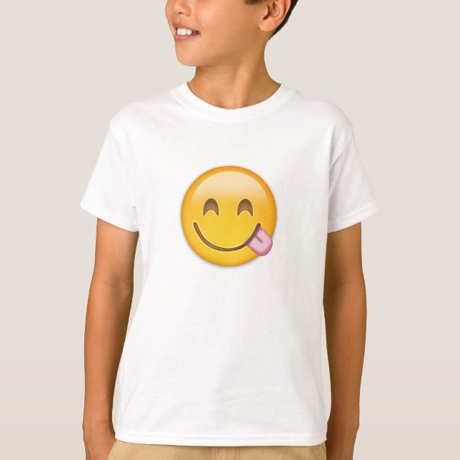 Ansikte som njuter av läcker mat Emoji T-shirt (Framsida)