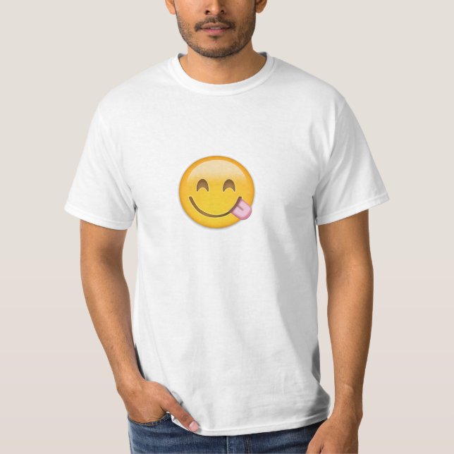 Ansikte som njuter av läcker mat Emoji Tröja (Framsida)