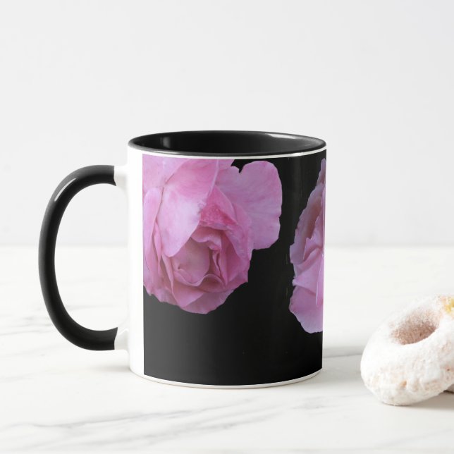 Ansikte söt rosa ros blommigt  quirky mode mugg (Med munk)