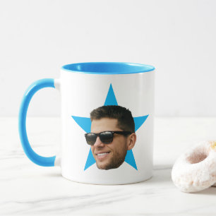 Ansikte Star Funny Gift för medarbetare, Star Mugg