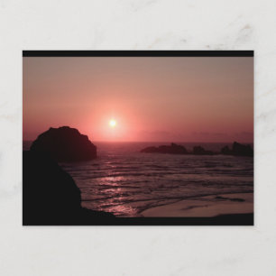 Ansikte Sten vid Sunset i Bandon Oregon-vykort Vykort
