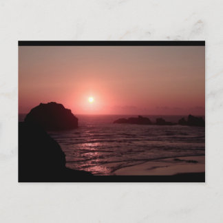 Ansikte Sten vid Sunset i Bandon Oregon-vykort Vykort