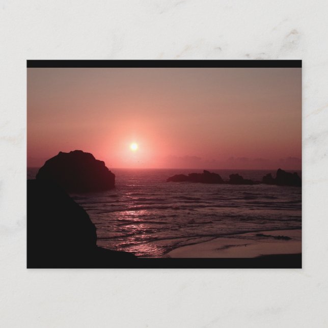 Ansikte Sten vid Sunset i Bandon Oregon-vykort Vykort (Framsida)
