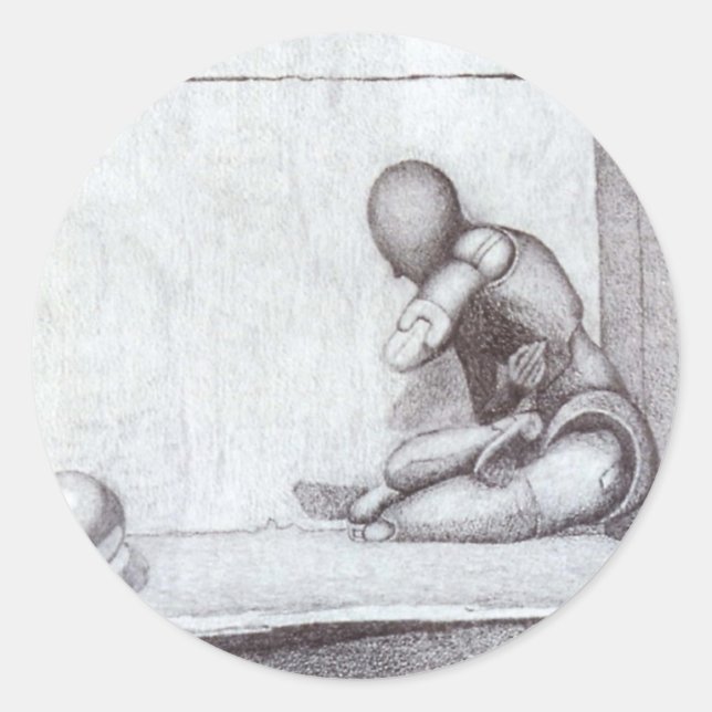 Ansikte Sticker Runt Klistermärke (Framsida)