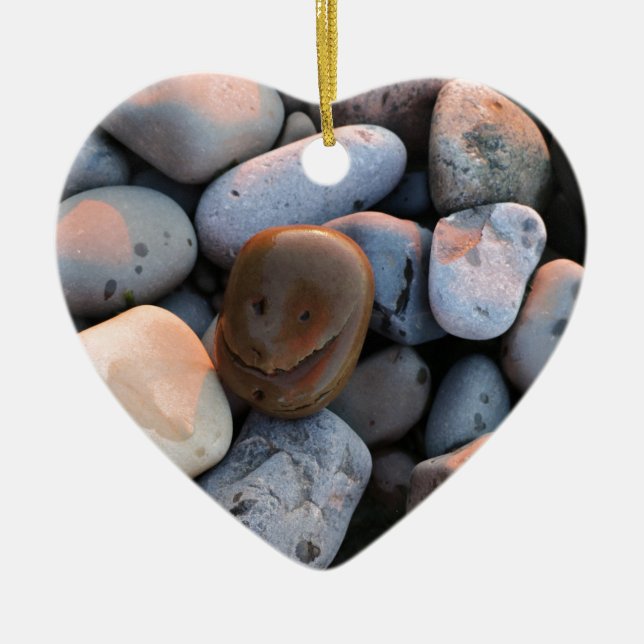 Ansikte Stone Julgransprydnad Keramik (Framsidan)