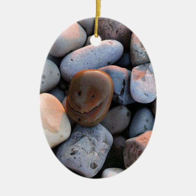 Ansikte Stone Julgransprydnad Keramik (Framsidan)