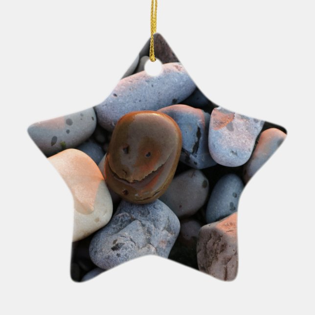 Ansikte Stone Julgransprydnad Keramik (Framsidan)
