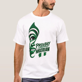 Ansikte talar stolt nigerianska t shirt