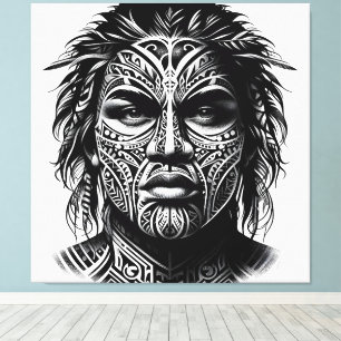 Ansikte Tattoo Canvastryck
