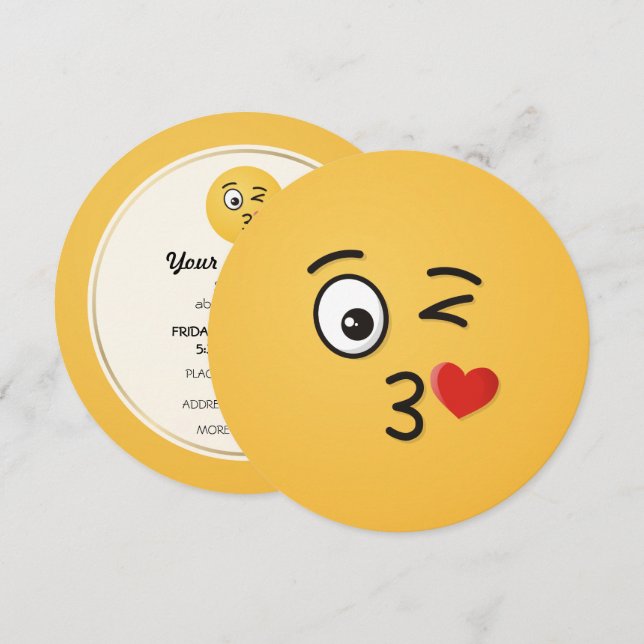 Ansikte Throwing a Kiss Inbjudningar (Fram/baksida)