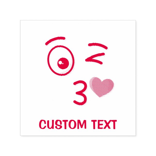 Ansikte Throwing a Kiss Självfärgande Stämpel (Design)