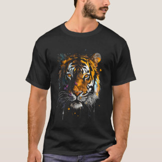Ansikte Tiger Colorful Animal Design T Shirt