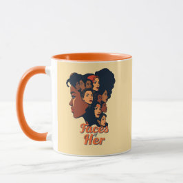 Ansikte till hennes minneshögtid för kvinnors hist mugg