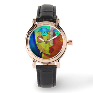 Ansikte Wearable Art i Abstrakt Armbandsur