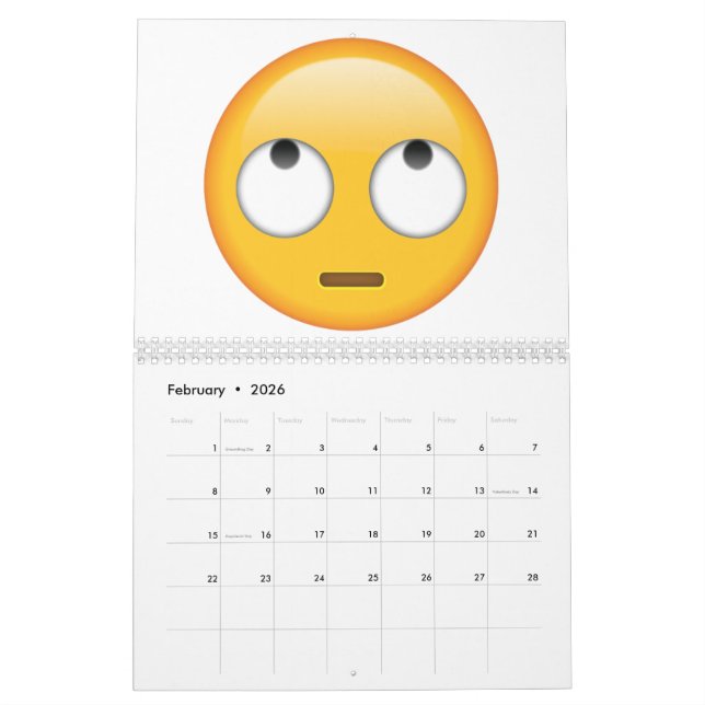 Ansikte with Rolling Öga - Emoji Kalender (Feb 2026)