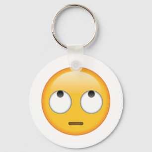 Ansikte with Rolling Öga - Emoji Nyckelring