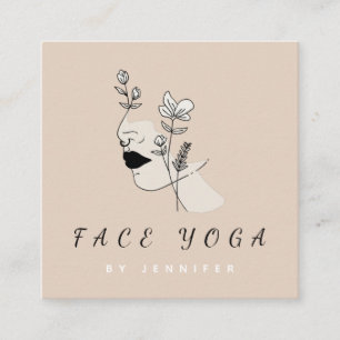 Ansikte Yoga botaniska Blommigten Ansikte Nose Rin Fyrkantigt Visitkort