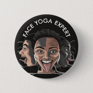 Ansikte Yoga Expert roligt-gåva Knapp