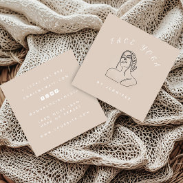 Ansikte Yoga Instruktörslinje ritad Boho Feminine  Fyrkantigt Visitkort