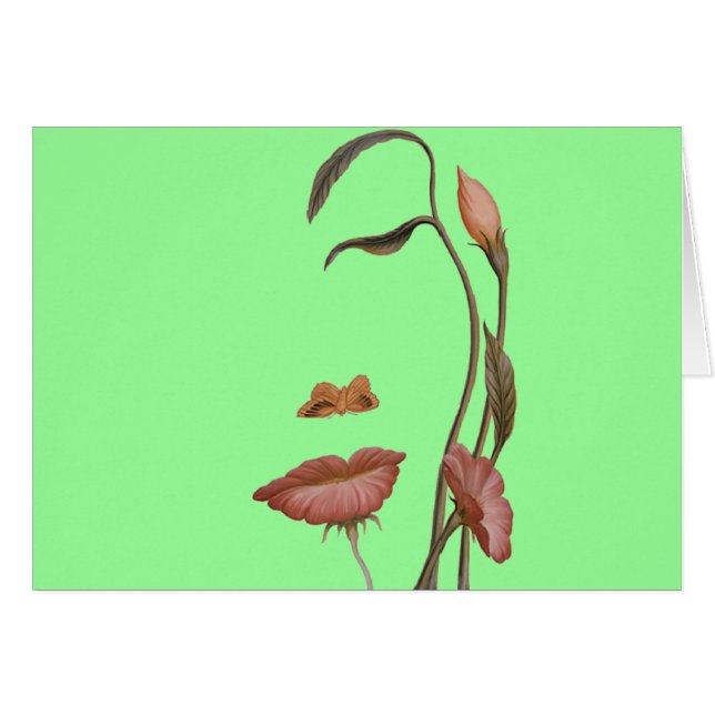 Ansikteblommaillusion Hälsningskort (Framsidan Horizontal)