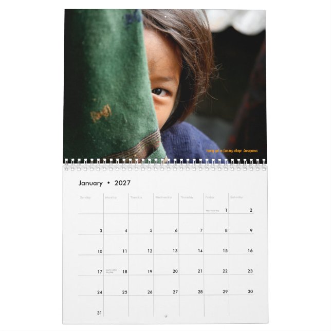 Ansikten av Nepal Kalender (Jan 2027)