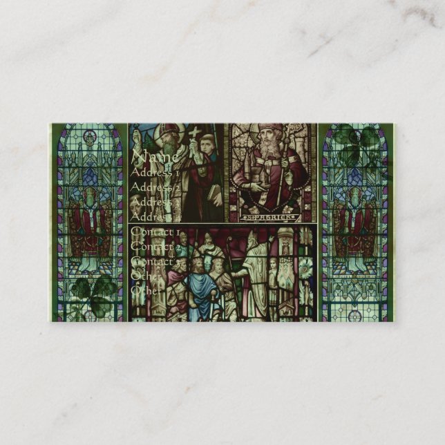 Ansikten av saint patrick visitkort (Framsida)