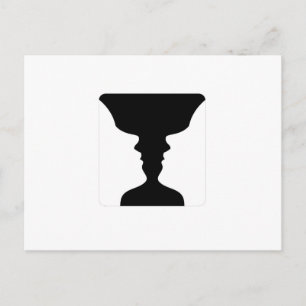 Ansikten eller vasillusionen av två ansikten vykort