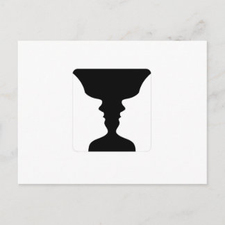 Ansikten eller vasillusionen av två ansikten vykort