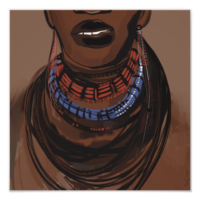 Ansiktena på Afrikas folk Fototryck (Framsidan)
