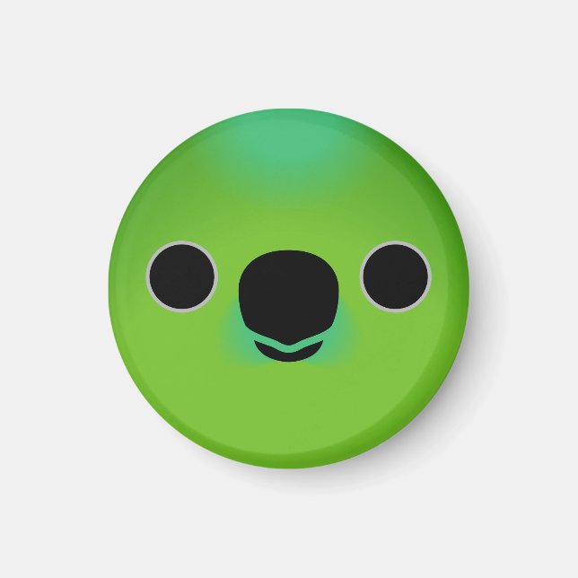 Ansiktet på en Finschs dvärgparakit Magnet (Framsidan)