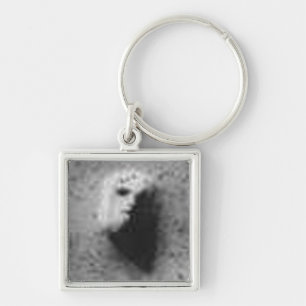 Ansiktet på Mars på din bils nyckel Keychain Fyrkantig Silverfärgad Nyckelring