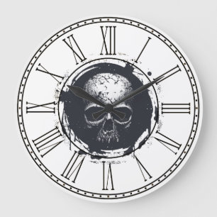 Ansiktet Skull Stor Klocka