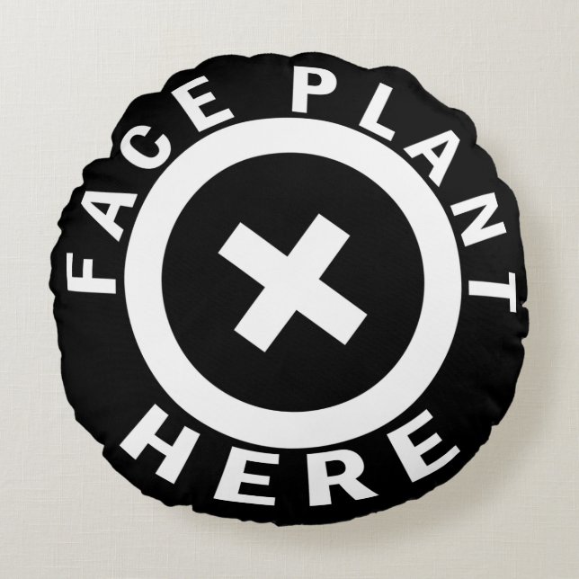 Ansikteväxt här rund kudde (Framsidan)