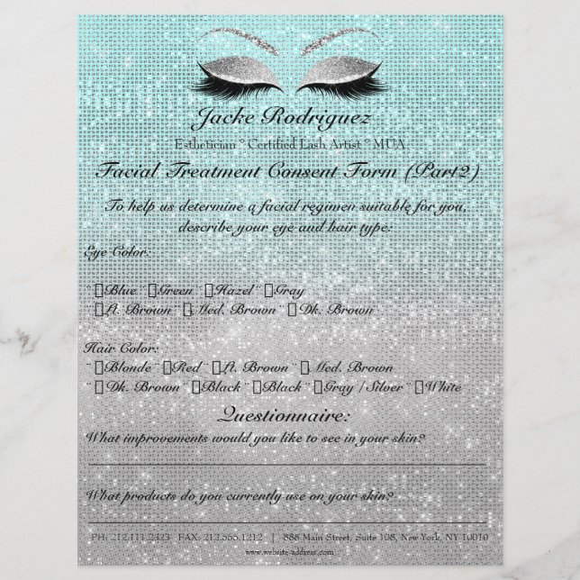 Ansiktsbehandling Samtycke från Blue Grått Reklamblad (Framsidan)