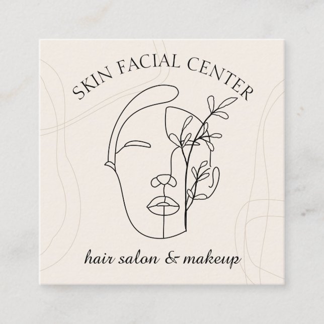 Ansiktsbildande av elfenben Makeup Woman Ansikte H Fyrkantigt Visitkort (Framsida)