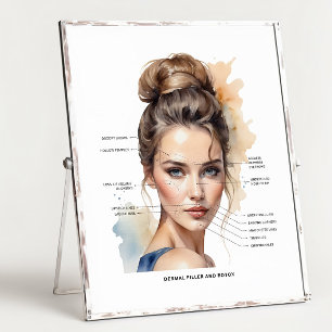 Ansiktskart för dermala fyllmedel och Botox Poster