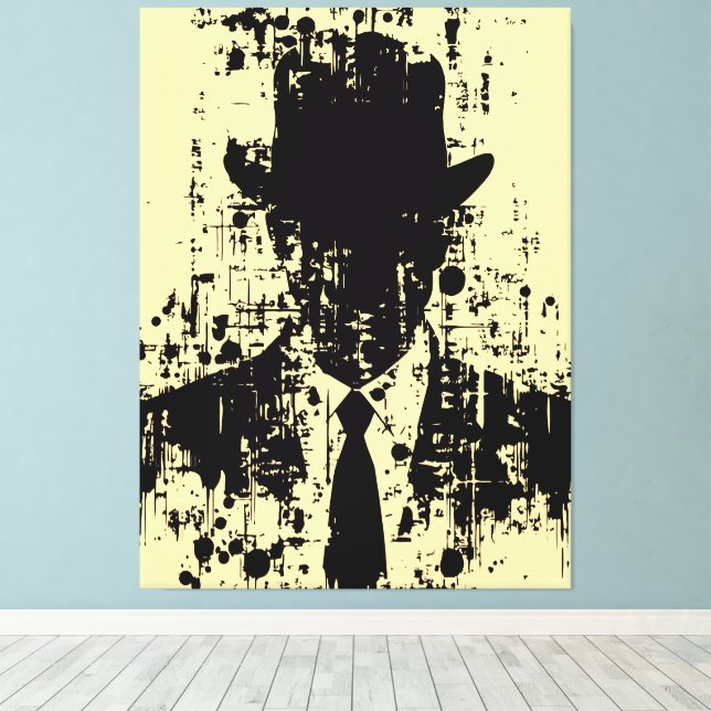 Ansiktslös gentleman: Abstrakt elegans Canvastryck (Insitu (trägolv))