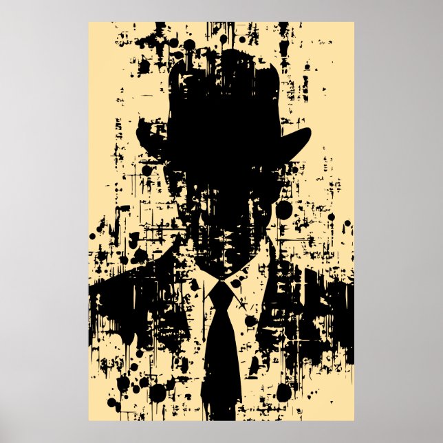 Ansiktslös gentleman: Abstrakt elegans Poster (Framsidan)