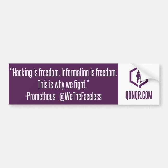 Ansiktslös hackning är frihet bildekal (Framsidan)