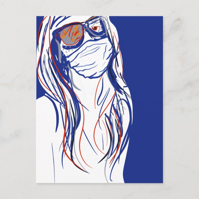 ansiktsmaskblues vykort (Framsida)