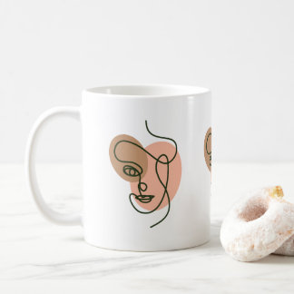 Ansiktsmugg med organiska jordfärger kaffemugg