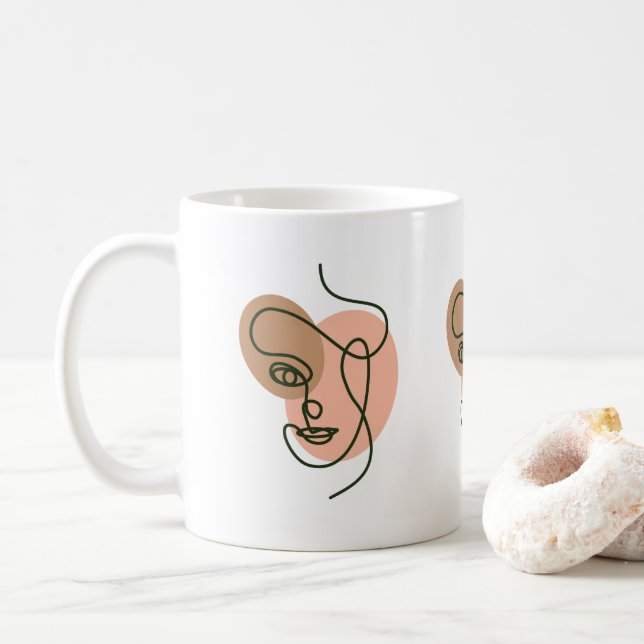 Ansiktsmugg med organiska jordfärger kaffemugg (Med munk)