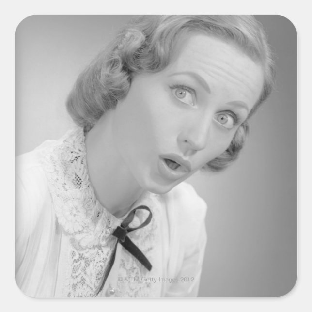 Ansiktsuttryck Fyrkantigt Klistermärke (Framsida)