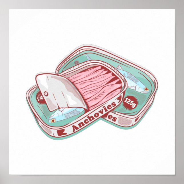 Ansjovis i en tennburk poster (Framsidan)