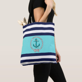 Ansjovis/marin knot/marin/blå rand tygkasse