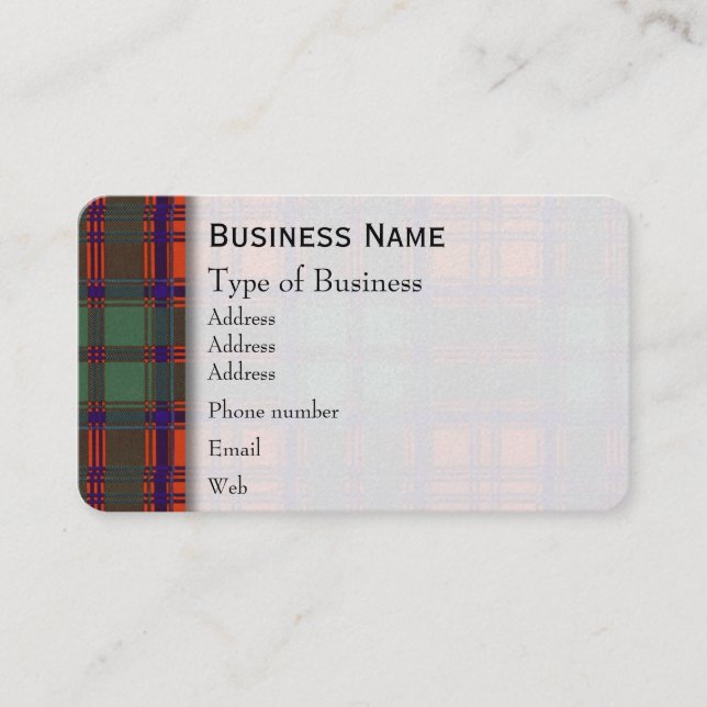 Anslags- tartan för klanplädskott visitkort (Framsida)