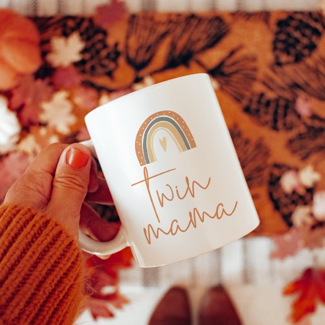 ANSLEY Boho Bränn Orange Rainbow Twin Mamma Kaffemugg (Skapare uppladdad)