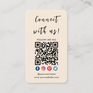 Anslut med amerikanska QR-koden Social Media Terra Visitkort